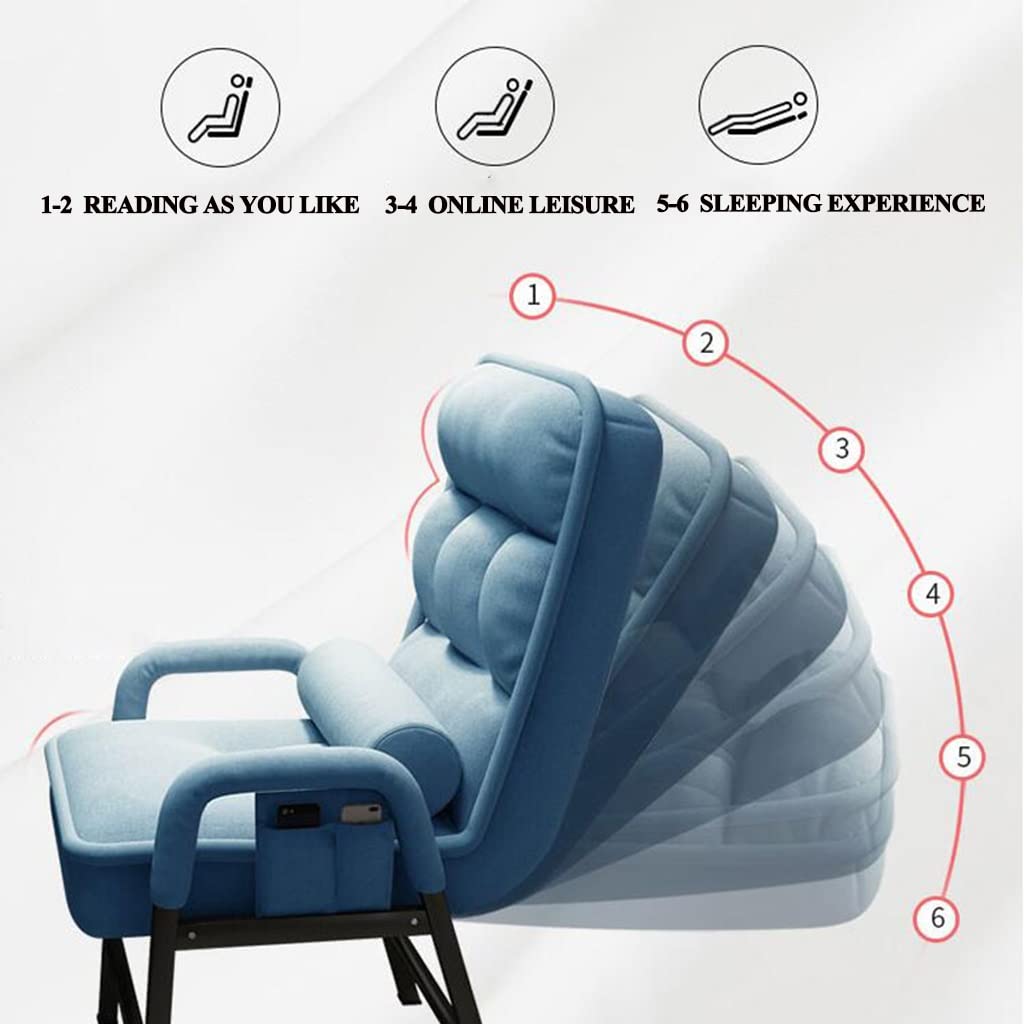 Comfortable Recliner Chair with Ottoman - Adjustable Backrest Fabric Leisure Chair with Storage Bags & Side Pockets - Perfect for Living Room, Bedroom or Home Office Relaxation