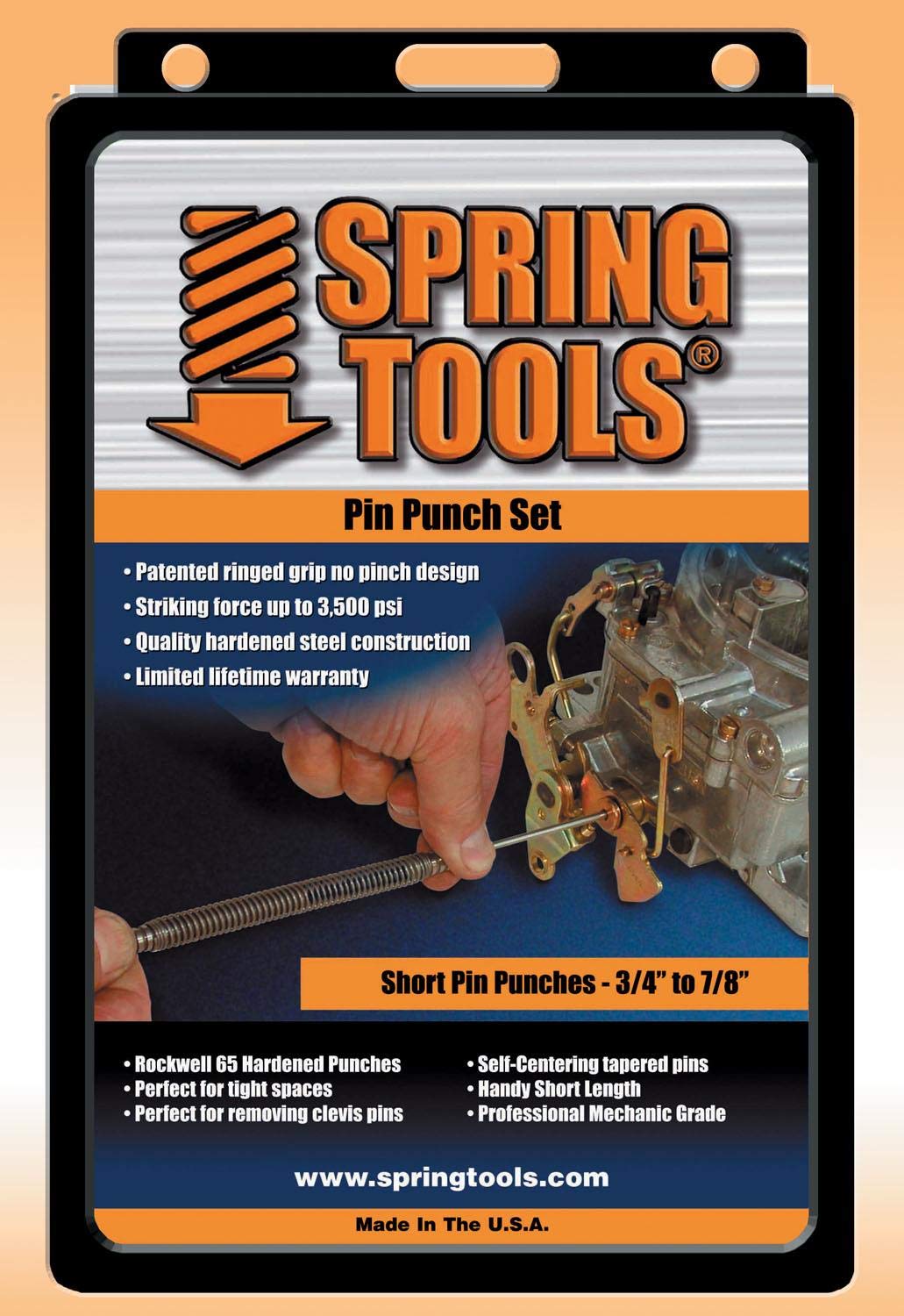 Spring Tools PPM503 4-Piece Pin Punch Set for Metalworking & DIY