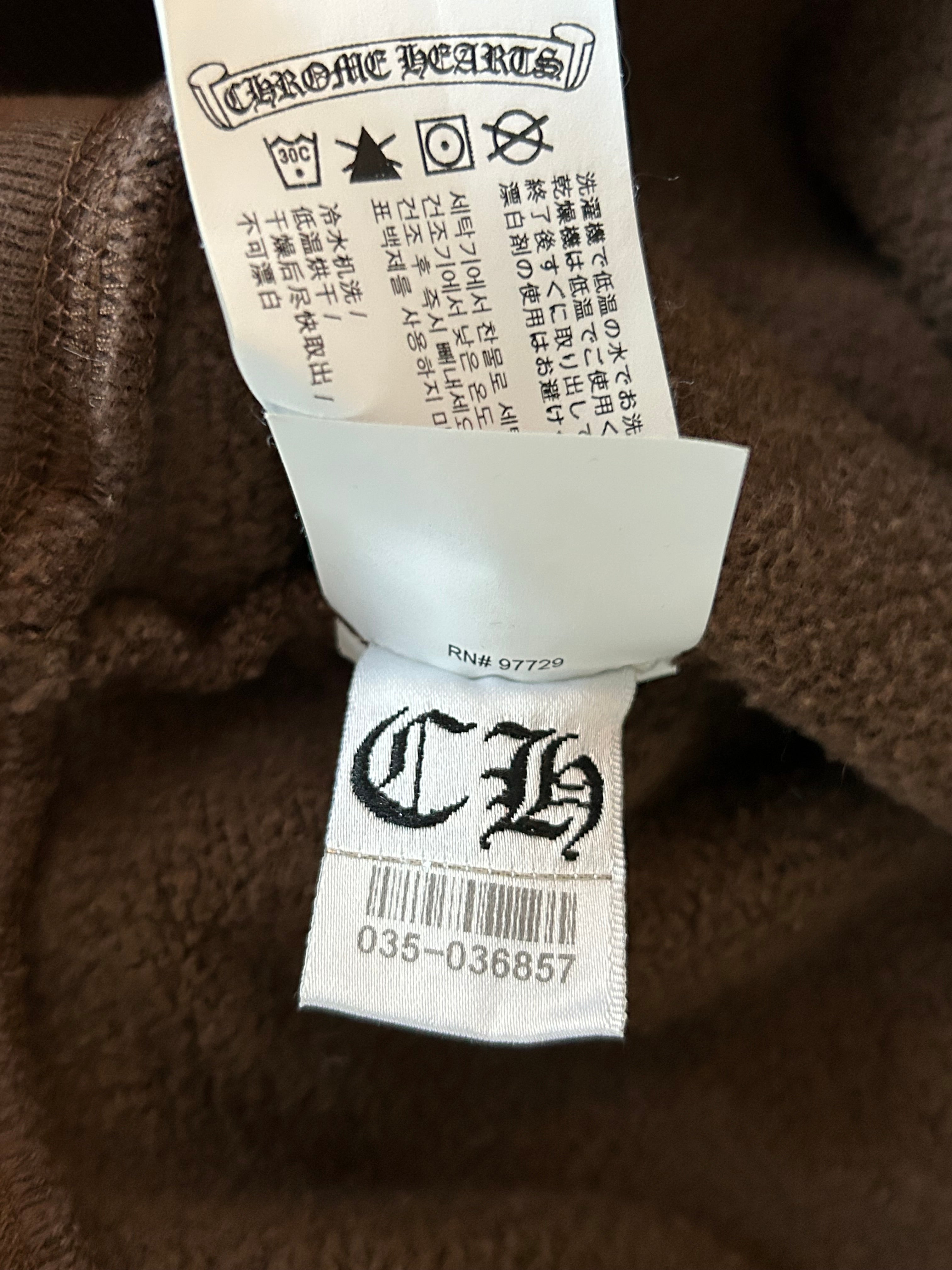 Chrome Hearts Brown & White Embroidered Logo Quarter Zip Sweater for Men | Stylish Pullover for Casual Wear & Street Fashion