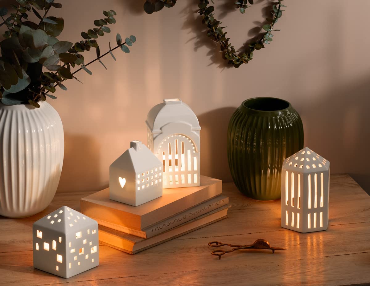 Ceramic Tea Light Candle Holder - White, 8 x 14.5 cm - Elegant Home Decor for Weddings, Parties & Relaxing Ambiance