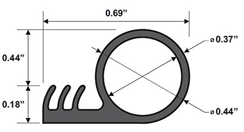 TMH Premium Pure Silicone Kerf Weather Stripping Door Seal - 20ft Black Bulb/Ring Shape for Window & Door Frame Sealing | Energy Efficient Home Insulation & Noise Reduction