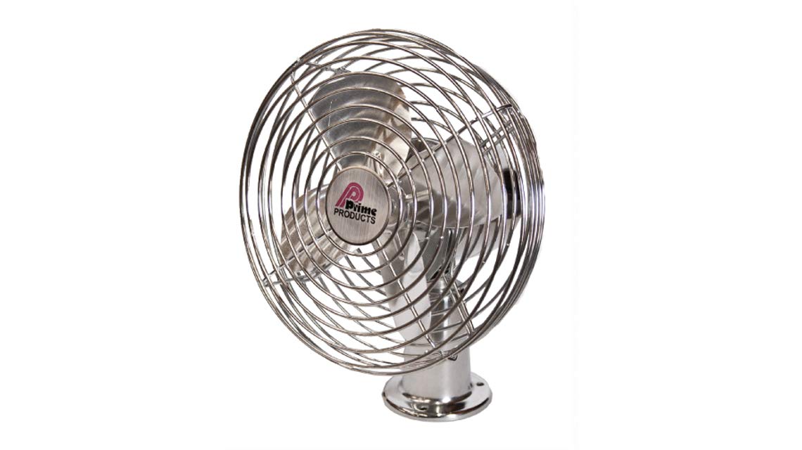 12 Volt Chrome RV 12V Fan - 2 Speed Metal RV Cab Fan for Cooling & Ventilation | Perfect for RV, Camper, Truck & Boat Use