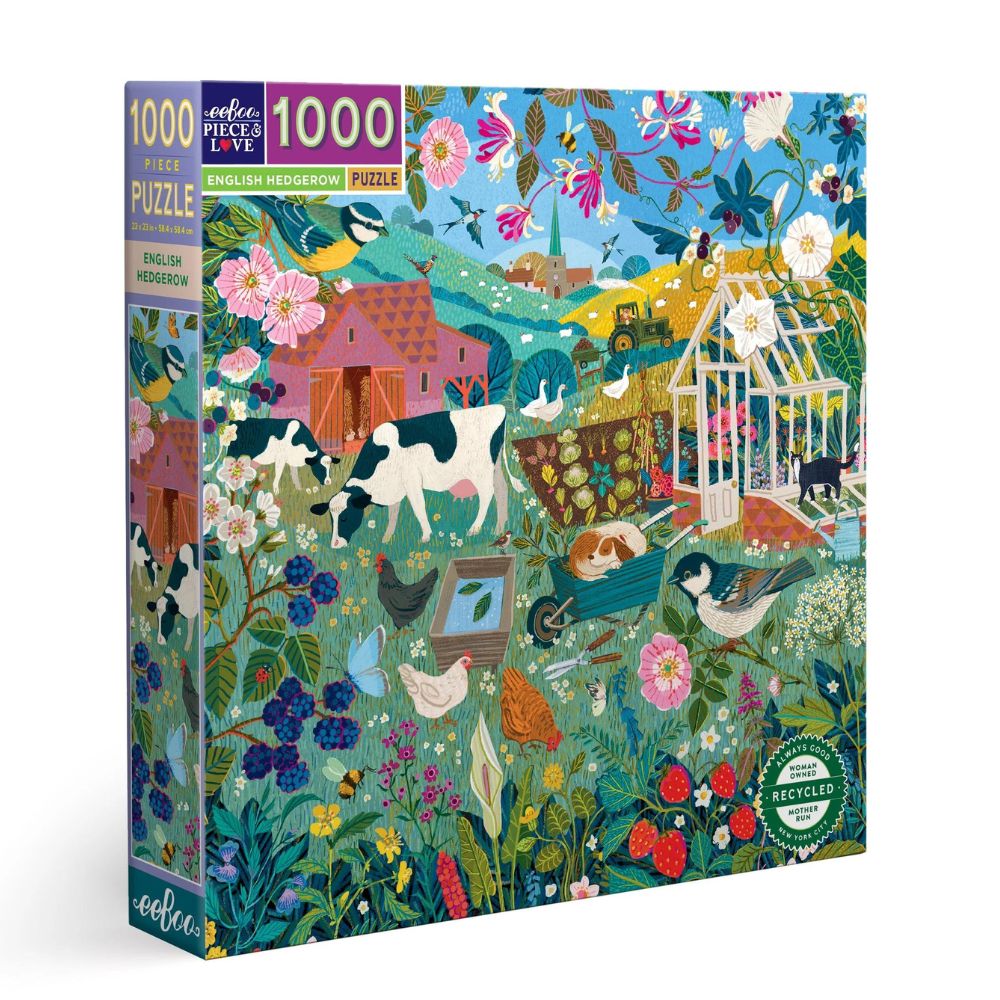 eeBoo 1000 Piece Jigsaw Puzzle - English Hedgerow Landscape - Challenging Adult Puzzle for Home Decor & Relaxation - Perfect for Family Game Nights & Stress Relief