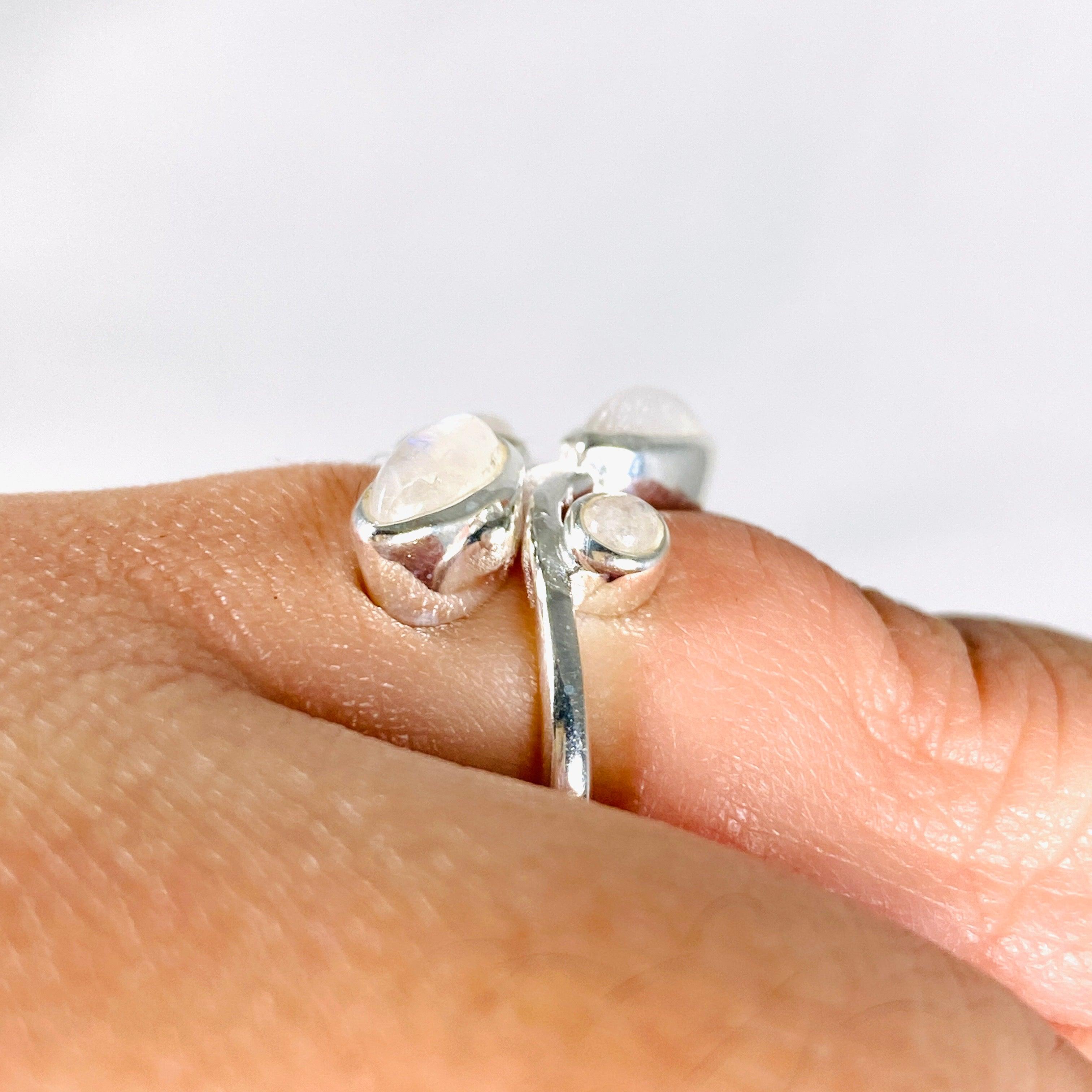 Moonstone Multi Stone Ring R3981 - Elegant Sterling Silver Jewelry for Women, Perfect for Weddings, Parties & Everyday Wear