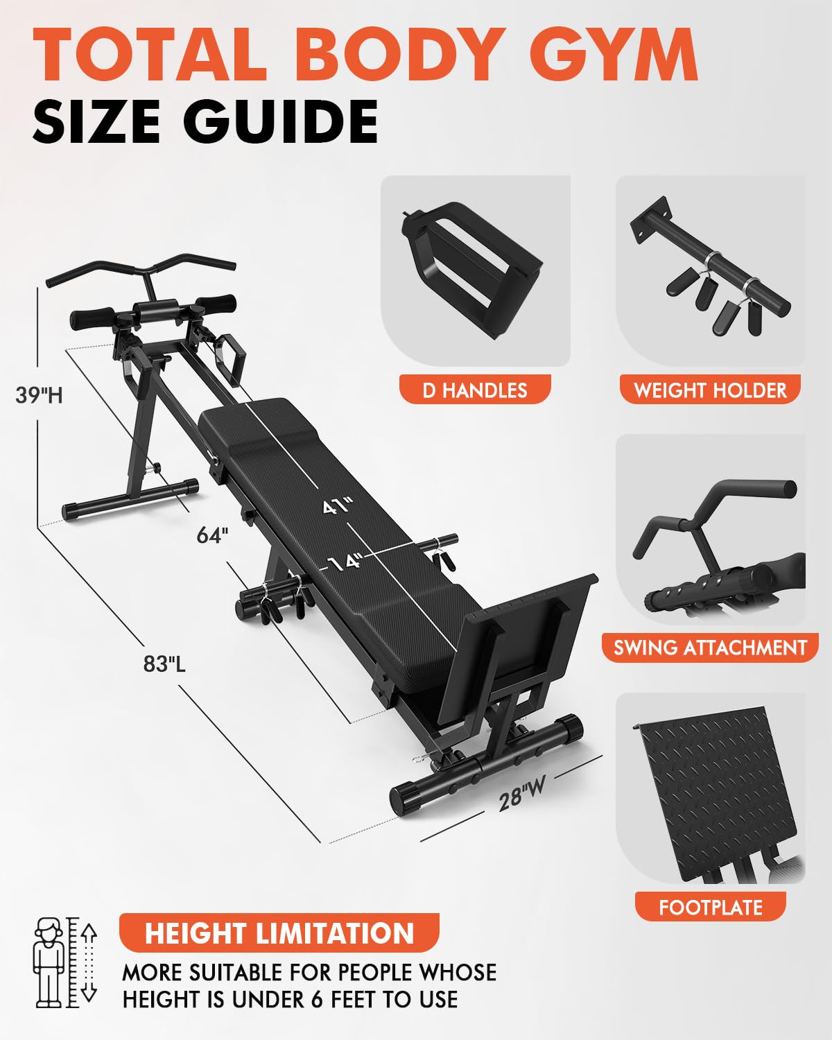 GMWD Total Home Gym - Multi-Functional Workout Machine for Full Body Training with 100+ Exercises & 700LBS Resistance - Weight Holder Included - Perfect for Home Fitness, Strength Training & Muscle Building