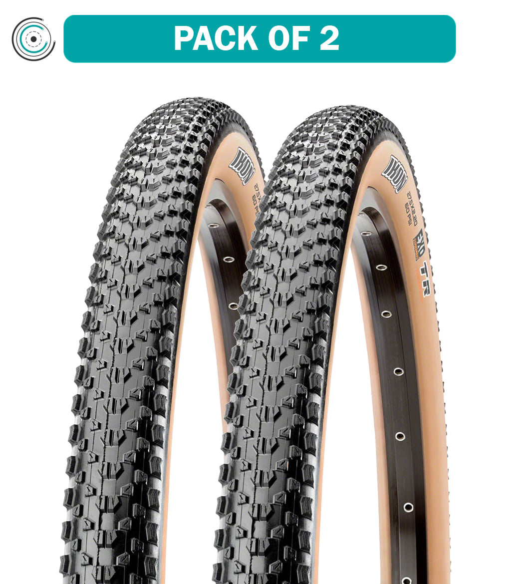 Maxxis Ikon 26 x 2.2 Tubeless Folding Bike Tires (2-Pack) - Black/Dark Tan, Dual EXO Protection - Perfect for Mountain Biking, Trail Riding & Off-Road Adventures - TB00220500