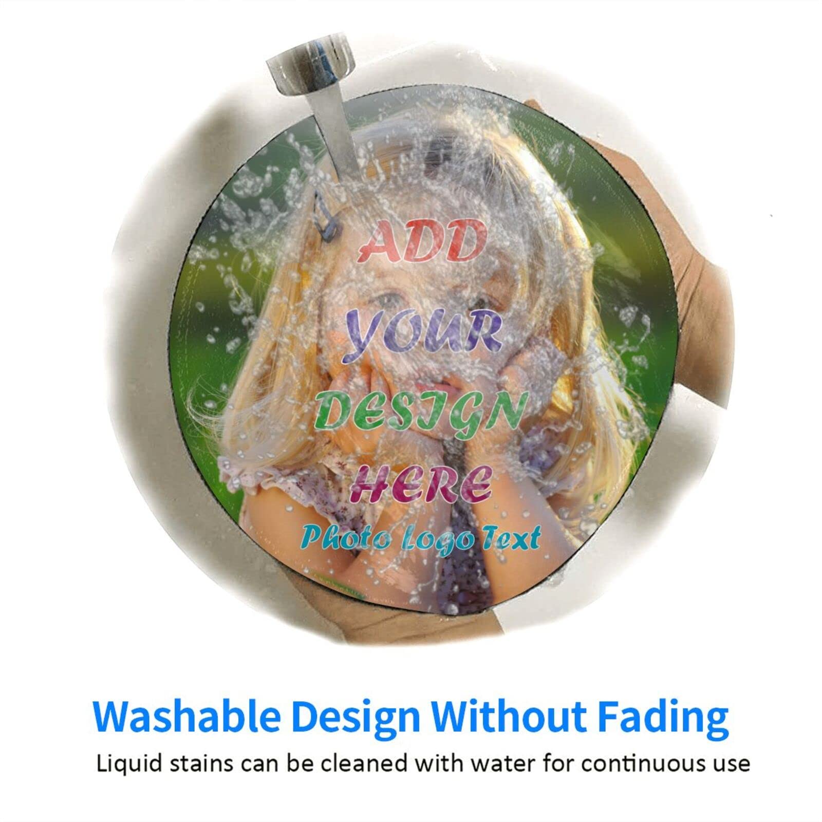 Custom 8 Inch Round Mouse Pad - Personalized Photo, Name & Text Mousepad for Computer, Laptop, Desk - Perfect for Gaming, Office & Home Workspace