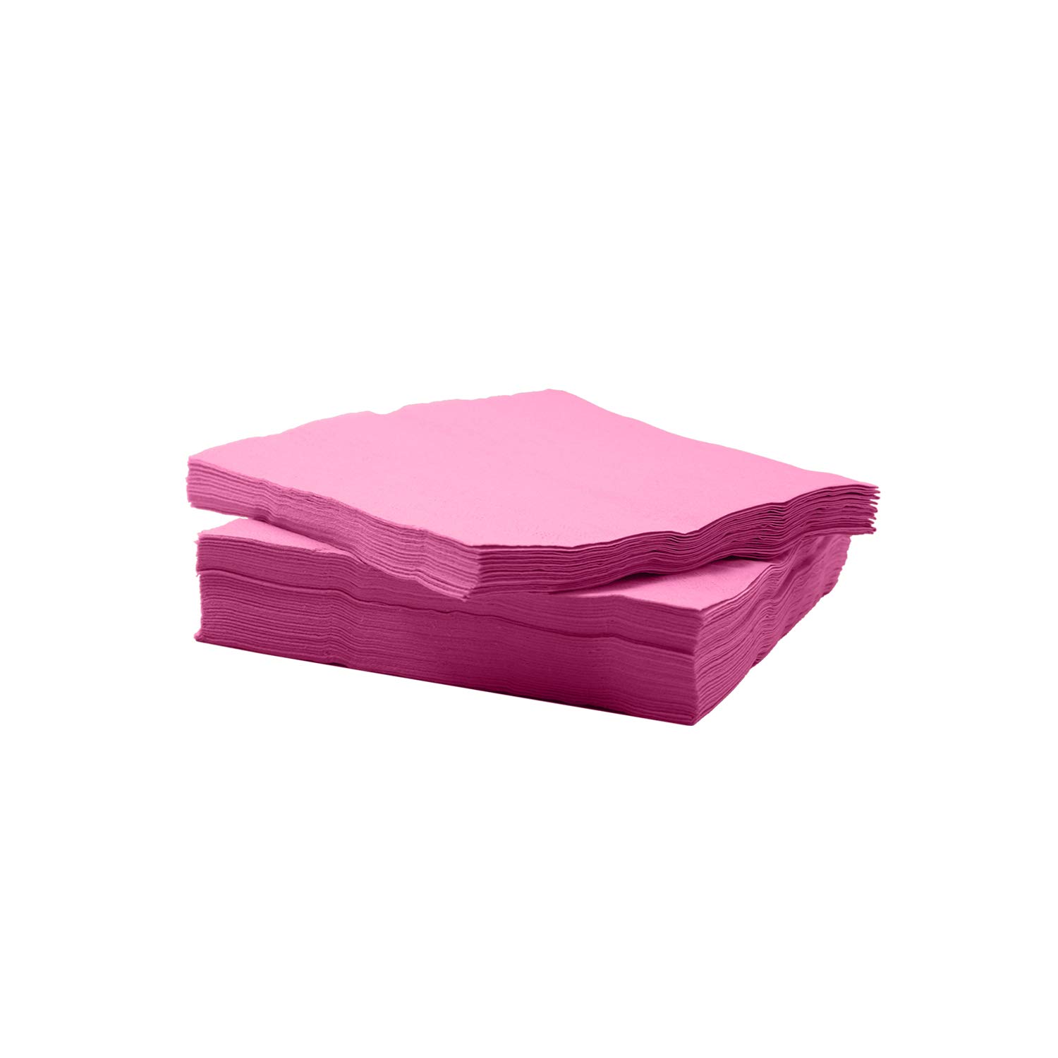 Bright Pink 2-Ply Square Paper Napkins 9.875x9.875 Inch - 48 Count Cocktail Party Essentials for Beverages, Weddings, Birthdays & Holiday Celebrations