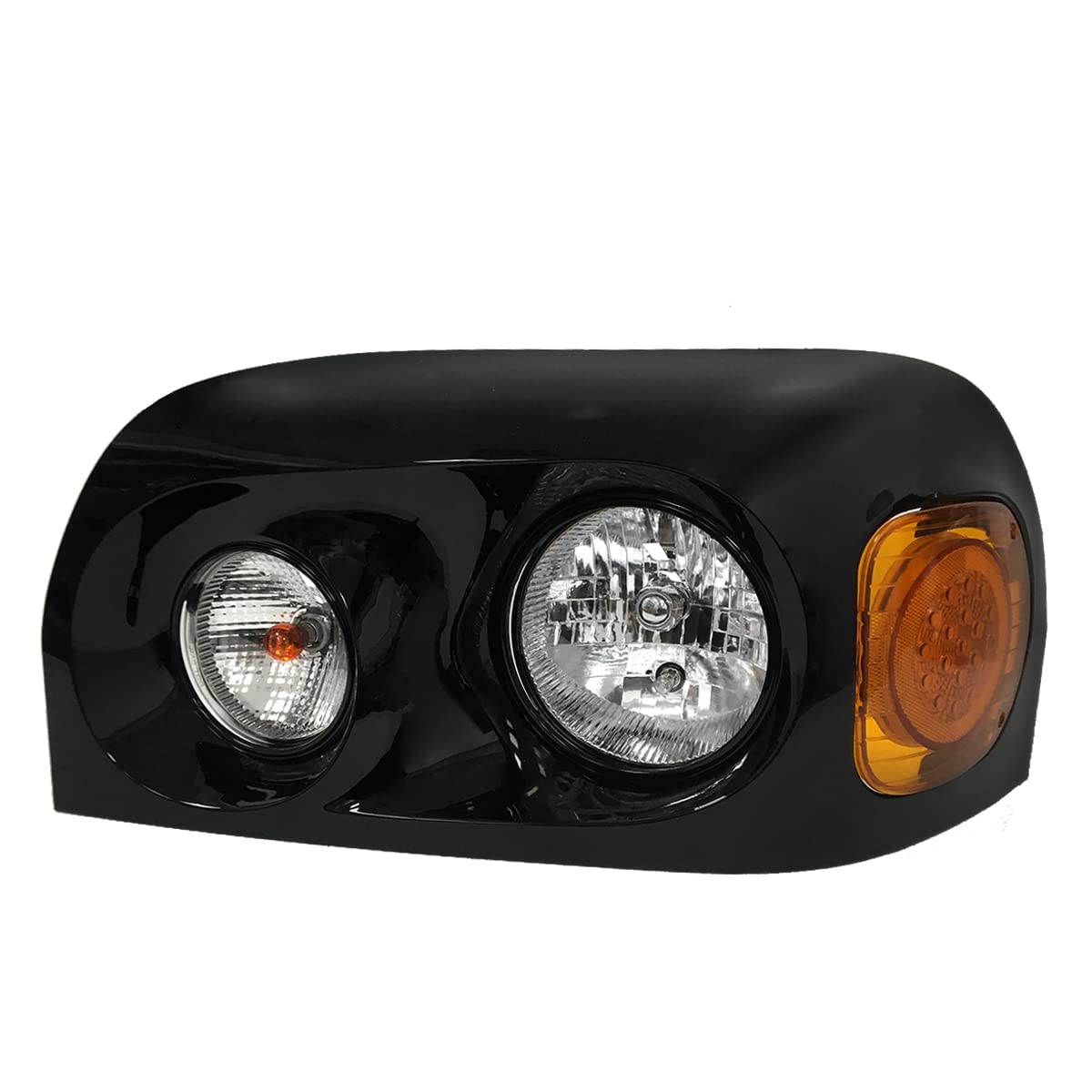 Freightliner Century 2004-2015 LED Headlight Assembly - Black Driver Side with Corner Lamp | Replacement Headlamp for Improved Night Visibility | Perfect for Truck Upgrades & Road Safety