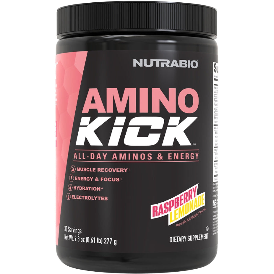 NutraBio Amino Kick - Premium Amino Acid Supplement for Muscle Recovery & Performance | Pre & Post Workout, Fitness & Bodybuilding