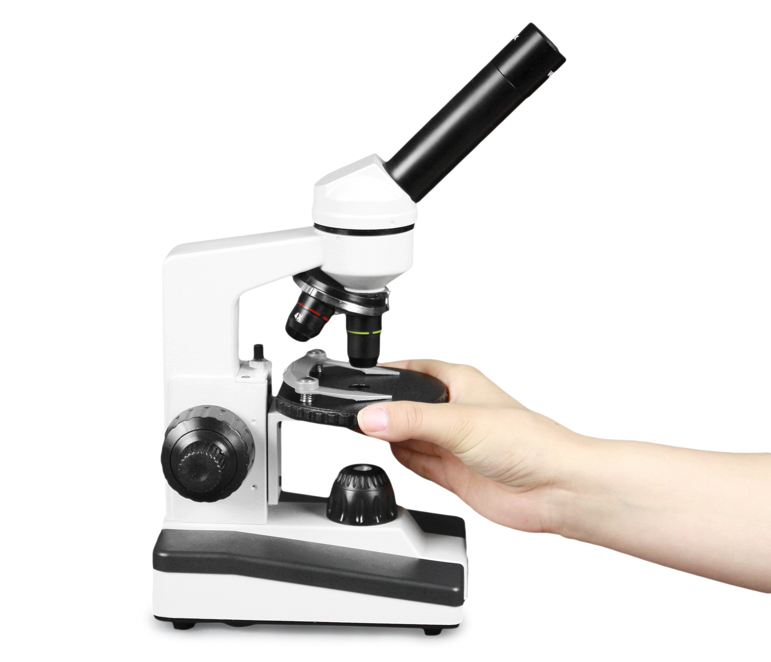 Parco Scientific PBC-606LRC-P2 Monocular Microscope with 40x-1000x Magnification | LED Illumination & Rechargeable Battery | Includes Microscope Book & 25 Prepared Slides Set | Perfect for Students, Hobbyists & Home Science Experiments