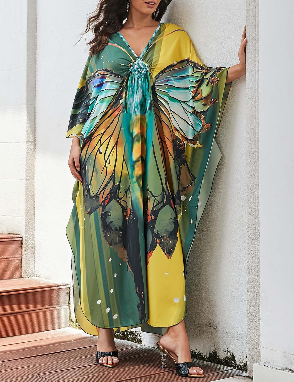 **Bsubseach Women's Plus Size Animal Print Kaftan Dress - Beach Cover Up for Swimwear, Resort Wear, Poolside Lounging & Summer Vacation Outfits**
