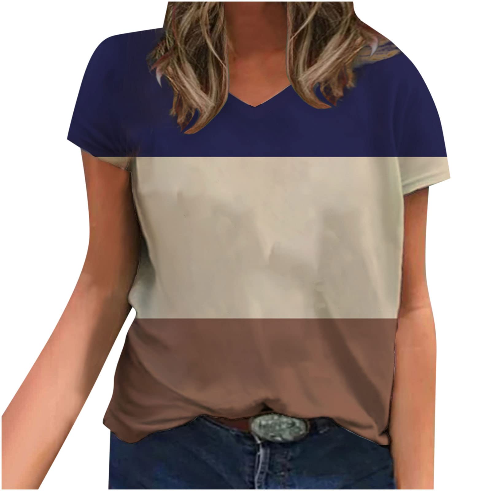 Women's Summer Short Sleeve Butterfly Print T-Shirts - Colorful Floral Crew Neck Loose Blouse for Casual Wear | Perfect for Beach Outings, Picnics & Summer Vacations