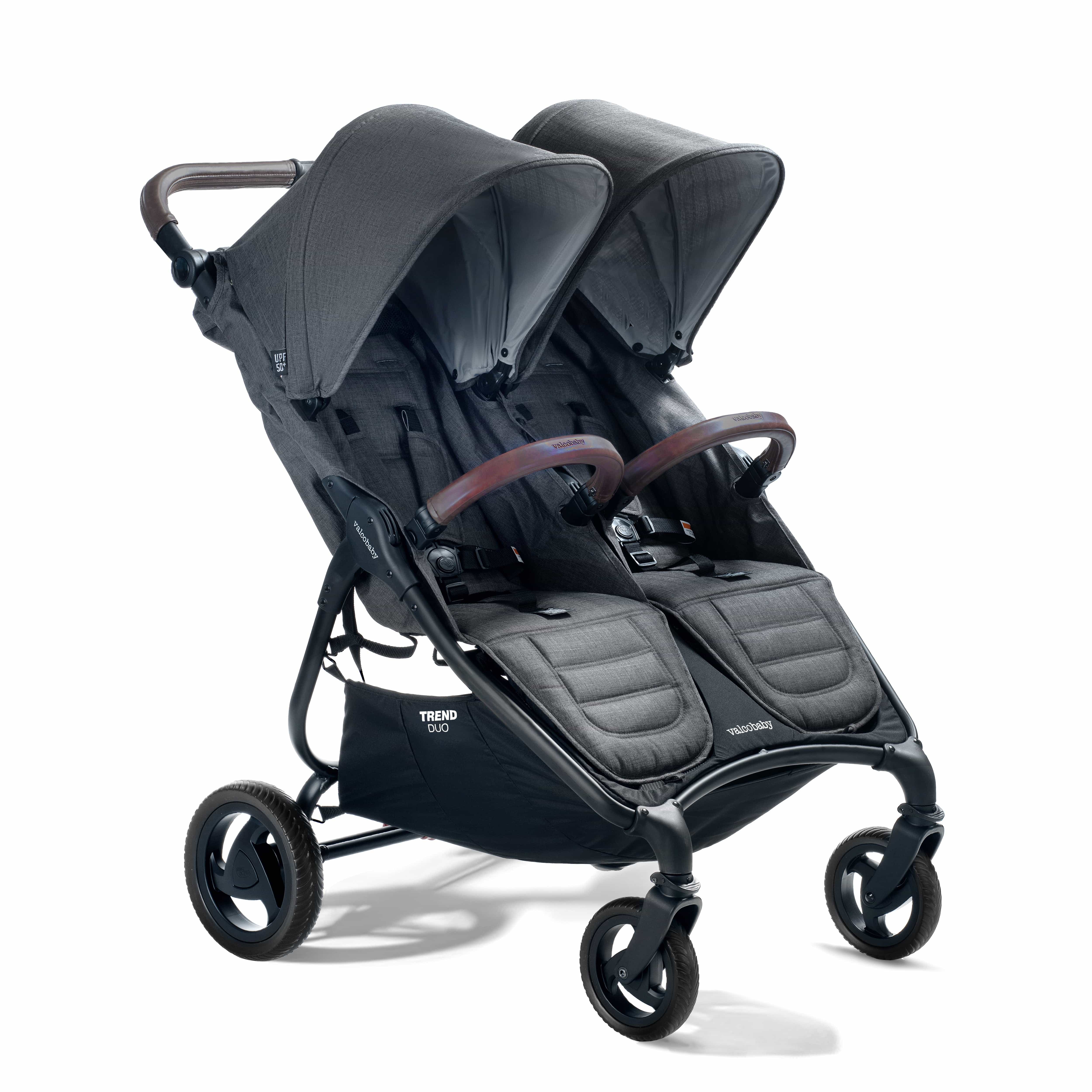 Valco Baby Duo Trend Double Stroller - Lightweight Compact Side by Side Stroller for Twins & Toddlers | Perfect for Shopping, Travel & Outdoor Adventures