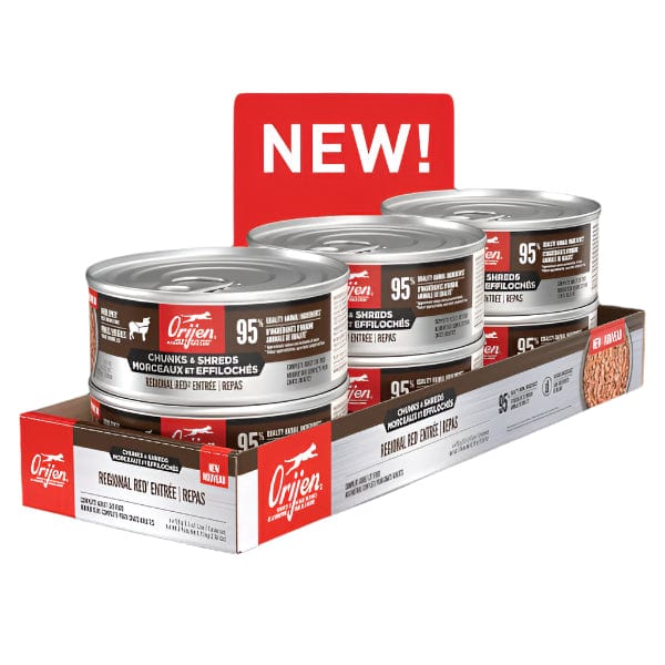 Orijen Regional Red Chunks & Shreds Entrée Canned Cat Food - Grain-Free, High-Protein Wet Cat Food for Adult Cats, 5.5oz - Perfect for Indoor & Outdoor Cats at Mealtime