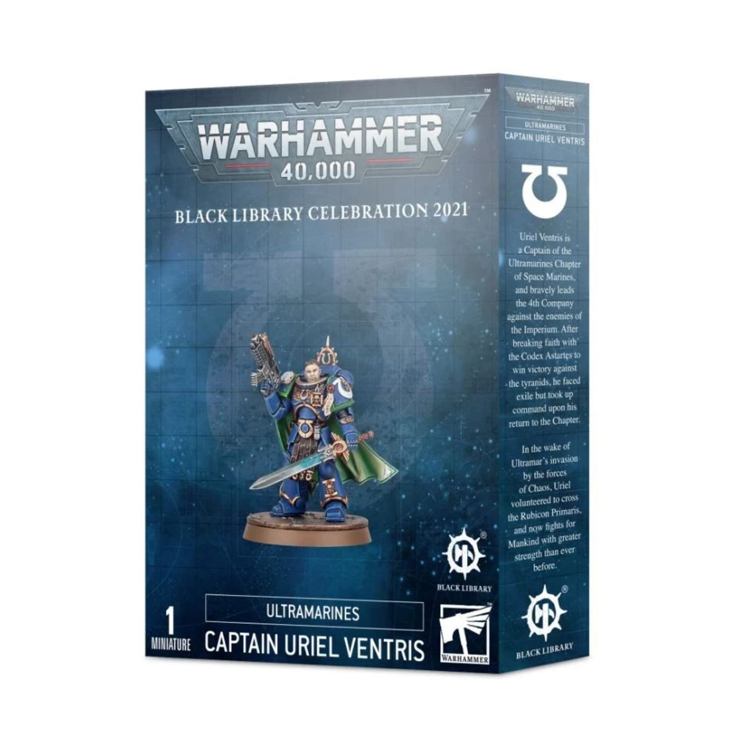 Games Workshop Warhammer 40K Black Library Celebration 2021: Ultramarines Captain Uriel Ventris Miniature Figure - Collectible Tabletop Gaming Model for Warhammer 40K Battles & Display
