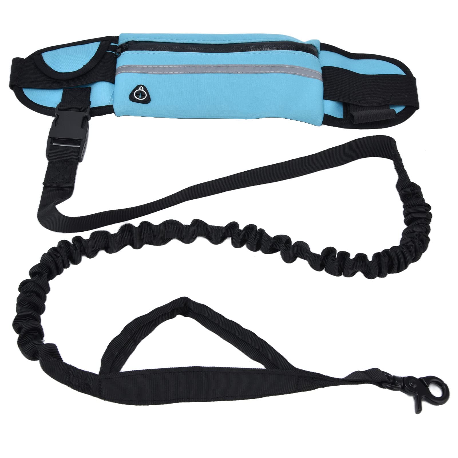 Reflective Waist Dog Leash Belt Bag - Durable Hands-Free Dog Walking Leash for Medium & Large Dogs - Sky Blue - Perfect for Jogging, Hiking & Outdoor Adventures