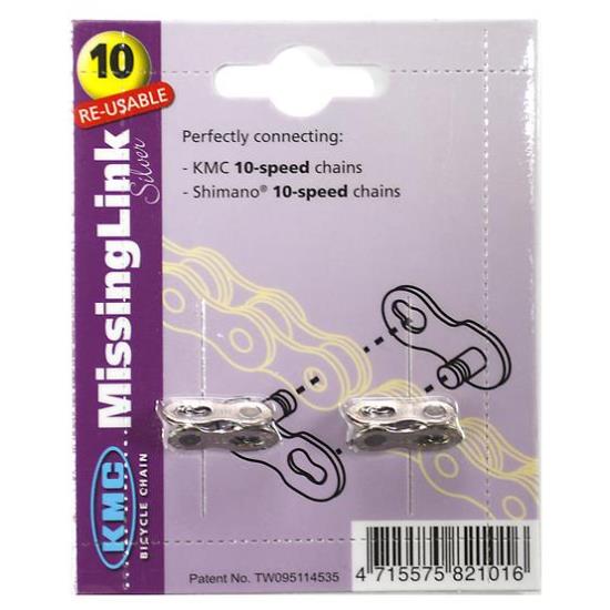 KMC 10 Speed Missing Link Bike Chain Connector - Quick & Easy Bicycle Chain Repair for Road & Mountain Bikes - Perfect for On-the-Go Cycling Repairs
