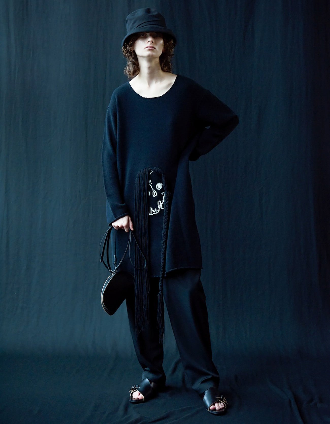 Stylish Cotton Acrylic Intarsia Jacquard Plain Stitch Skeleton Pullover Sweater - Perfect for Halloween, Casual Wear & Fall Fashion