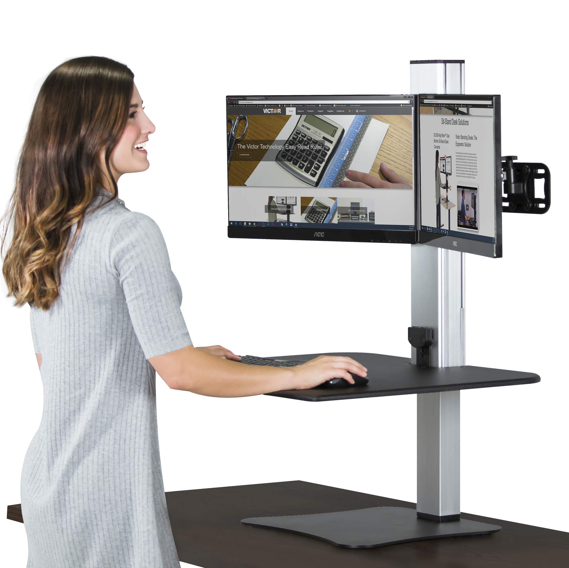 Victor DC450 Dual Monitor Electric Standing Desk - 28