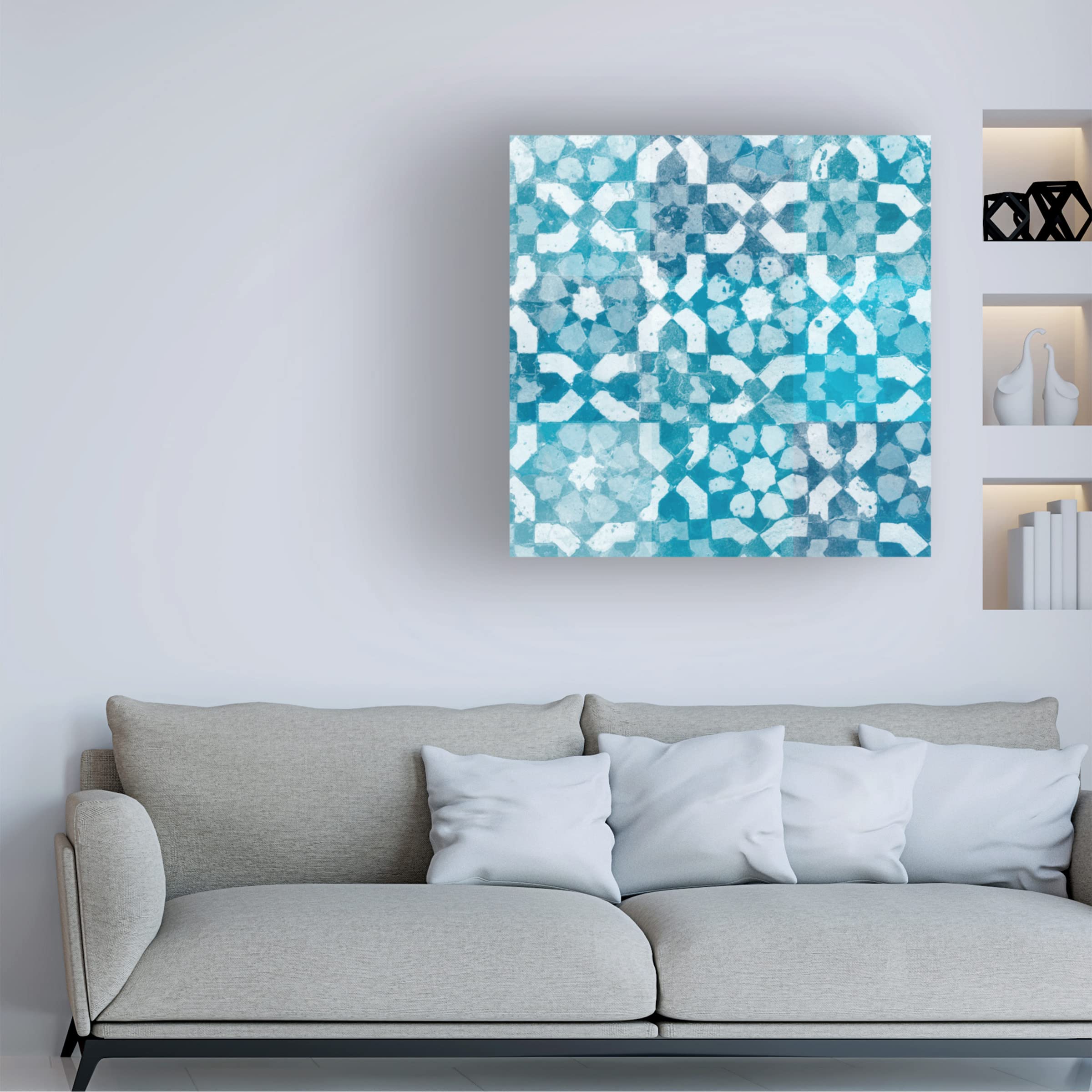 Trademark Fine Art 'Blue My Mind I' Canvas Wall Art by Alonzo Saunders - Modern Abstract Painting for Living Room, Bedroom & Office Decor