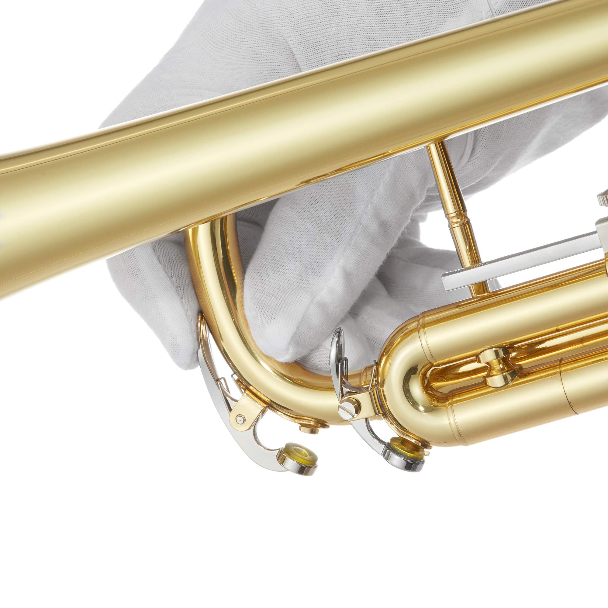 Ashthorpe Professional Bb Trumpet with Gold Brass Finish - Full Kit with Case, Mouthpiece, Gloves, Cleaning Cloth & Valve Oil - Perfect for Beginners, Students & Band Performances