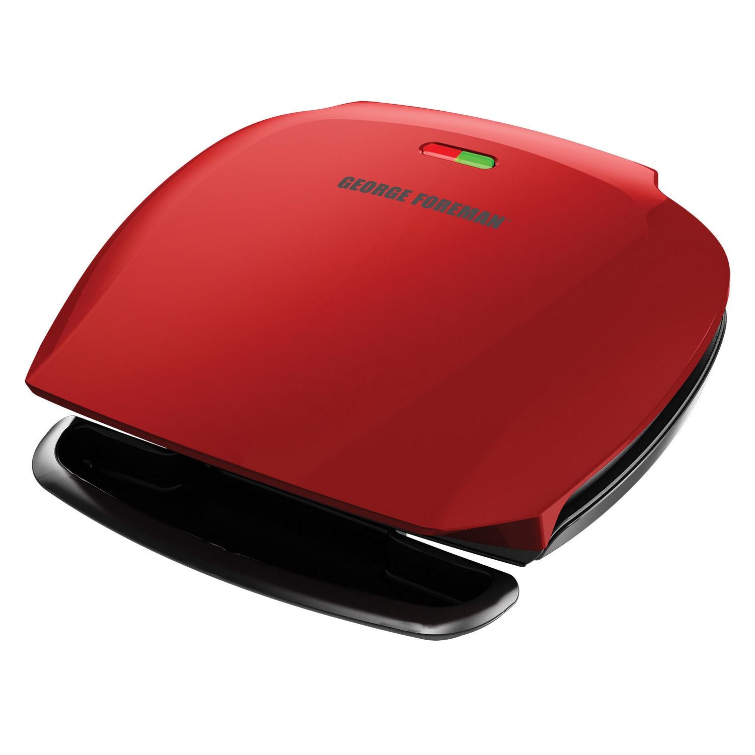 George Foreman GR2080RC 5-Serving Red Plate Electric Indoor Grill - Perfect for Family BBQs, Quick Meals & Healthy Cooking