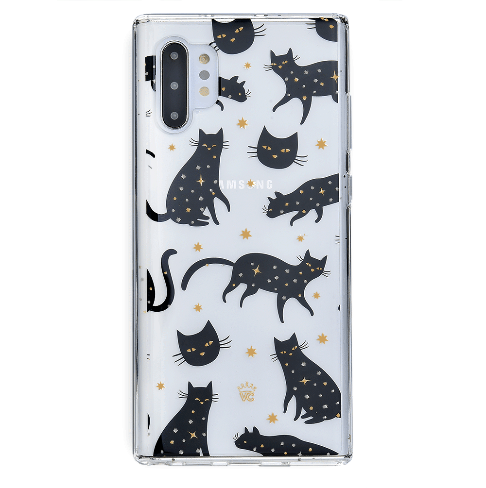 Black Cat Clear Samsung Galaxy Case - Slim Protective Phone Cover for Galaxy S21/S22/S23 - Perfect for Everyday Use & Gift Giving
