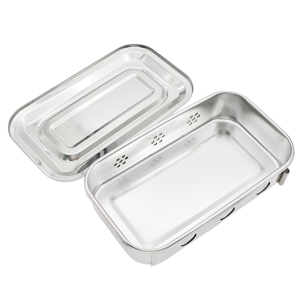 Premium Stainless Steel Medical Sterilizer Box with Lid - Surgical Instrument Tray Organizer for Hospitals, Clinics & Dental Offices | Durable Sterilization Storage Solution for Medical Tools & Equipment