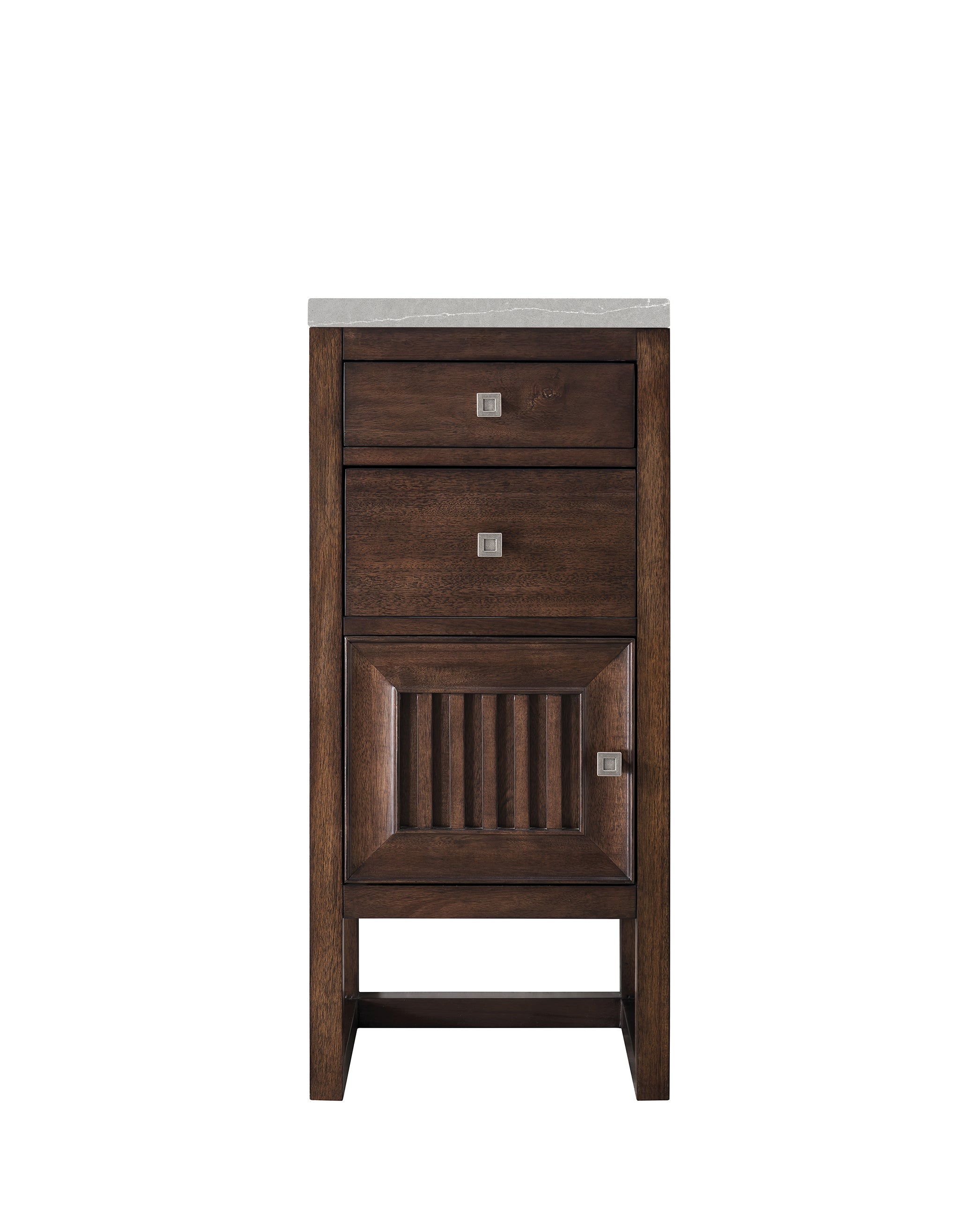 Mid Century Modern Acacia Wood Cabinet with Drawers & Door - Athens 15 Storage Cabinet with 3CM Eternal Serena Top - Perfect for Living Room, Bedroom & Office Organization