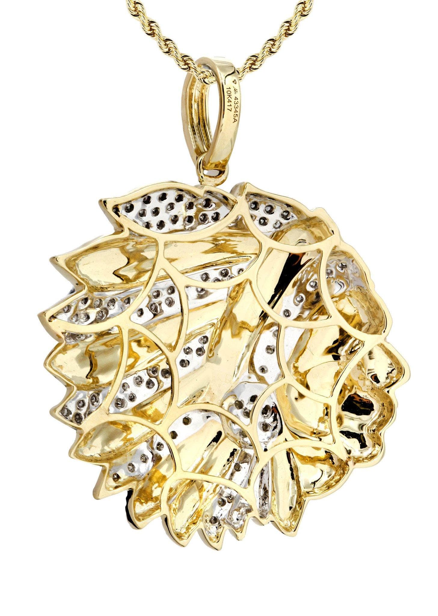 10K Yellow Gold Native American Chief Diamond Necklace | 0.39 Carats | Perfect for Powwows, Weddings & Special Occasions