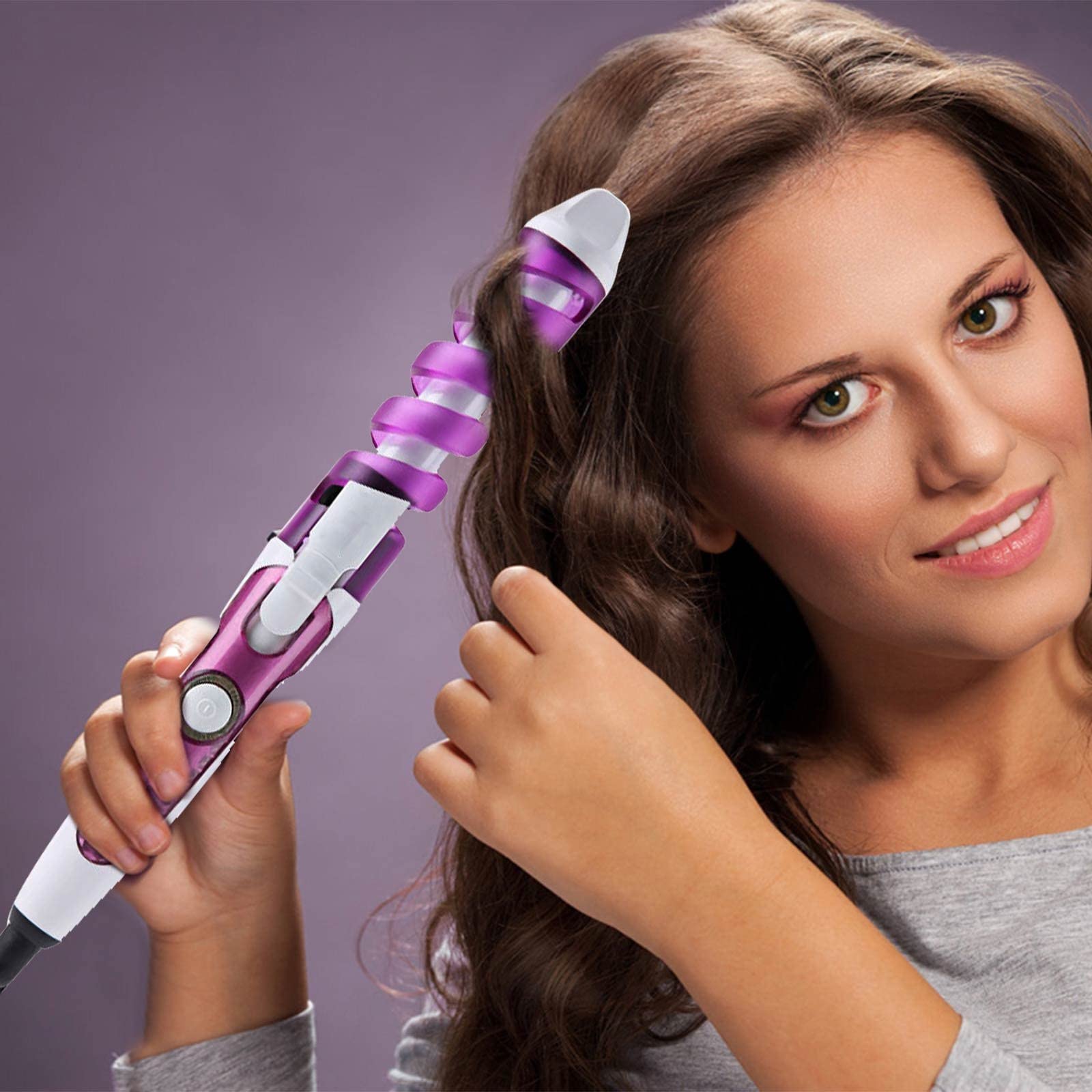 Professional Electric Hair Curler Brush - Fast Heating Ceramic Curling Iron with Anti-Scald Design, Portable Styling Wand for Salon-Quality Spiral Curls at Home | Perfect for Daily Styling, Parties & Special Occasions