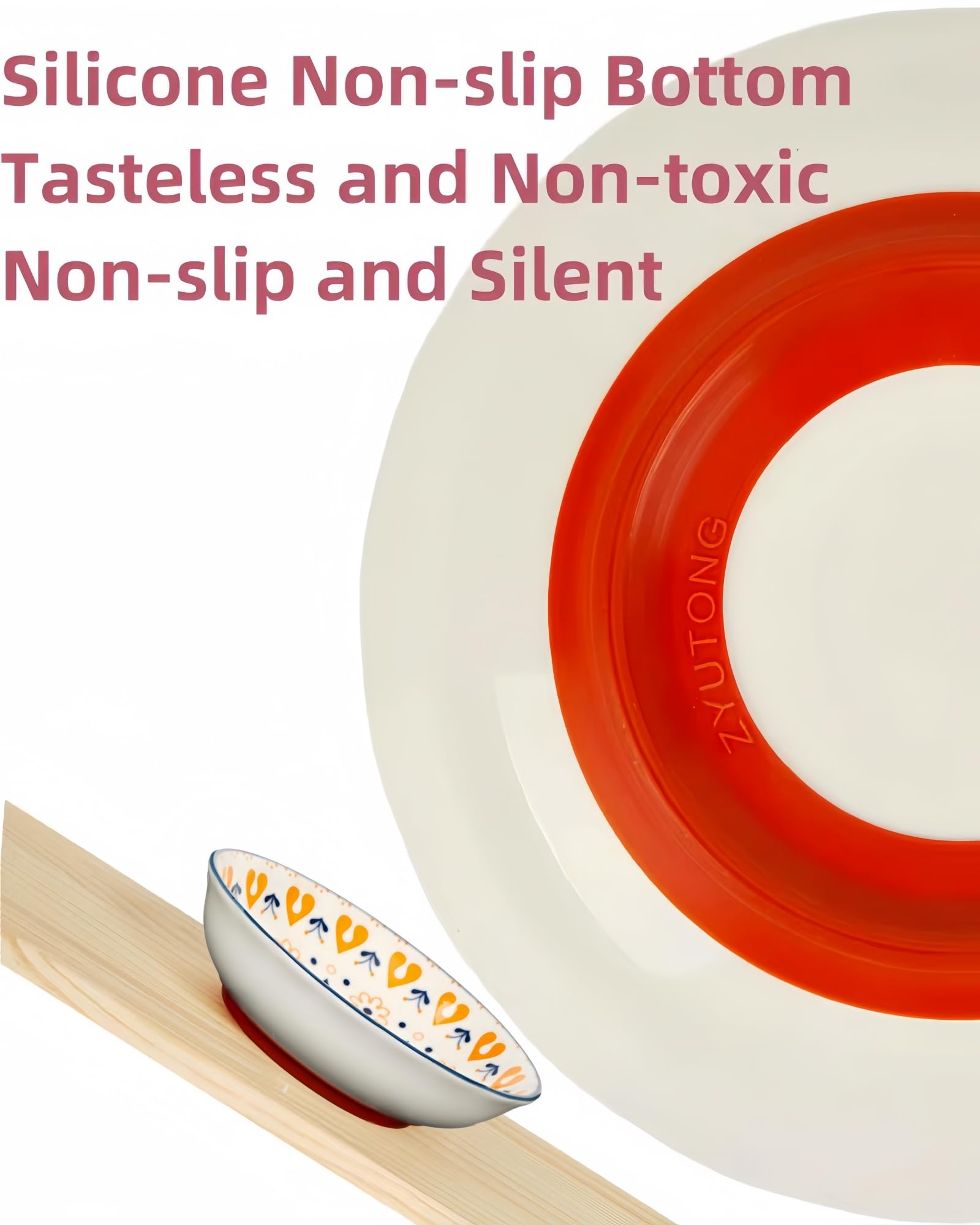 Anti Whisker Fatigue Cat Bowl - 5.5 Inch Ceramic Cat Food Dish with Non-Slip Silicone Base | Shallow Wide Pet Bowl for Kittens & Adult Cats | Perfect for Stress-Free Feeding at Home