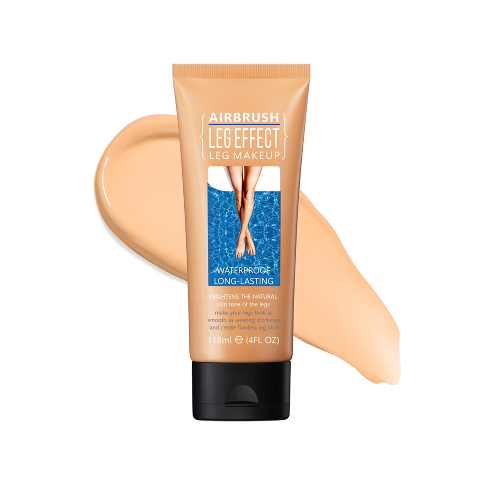 Waterproof Full Coverage Body Makeup for Legs & Body - Even Skin Tone, Conceals Tattoos & Scars - 4 Oz/118ml Body Foundation - Perfect for Daily Wear, Special Events & Photo Shoots