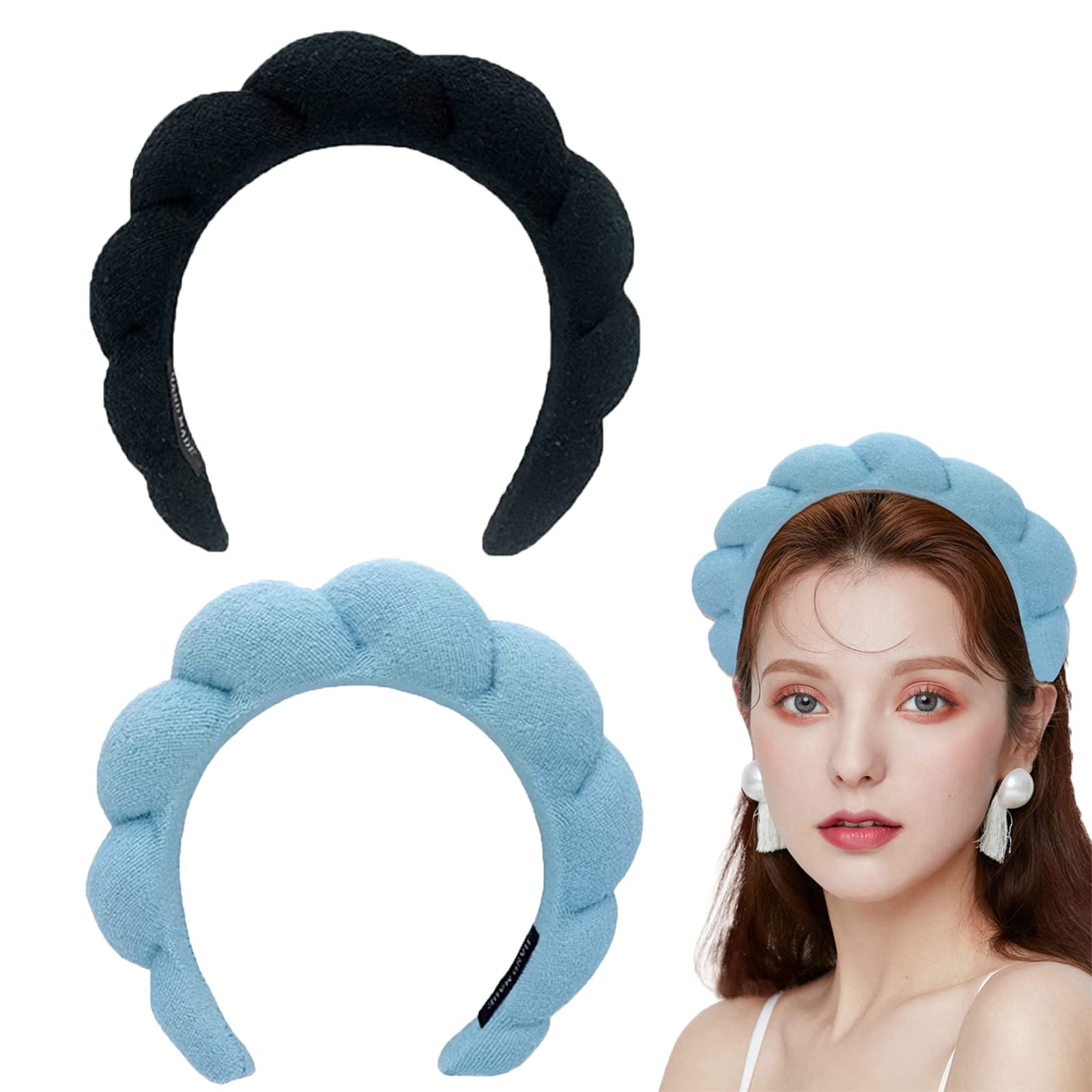 Mimi and Co Spa Headband for Women - Soft Terry Cloth & Sponge Fabric Headband for Skincare, Face Washing, Makeup Removal, Shower & Facial Mask (2 Pack, Multiple Colors) | Perfect for Spa Days, At-Home Beauty Routines & Relaxing Bath Time