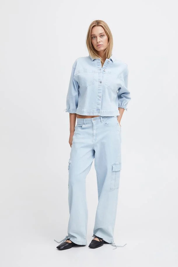 Carley Denim Jacket for Women - Light Blue Wash Distressed Denim Jacket | Casual Spring & Fall Outerwear | Perfect for Streetwear, Weekend Outfits and Layering