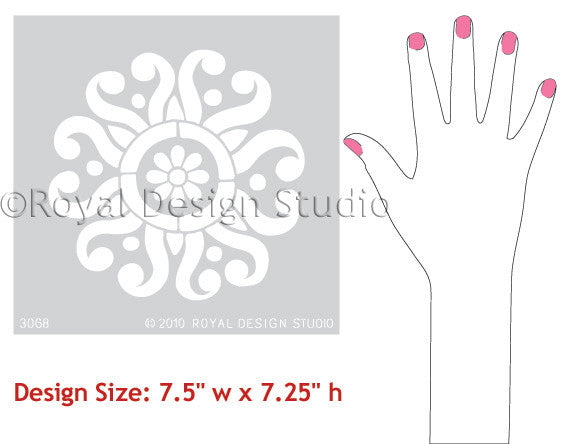 Sunflower Moroccan Wall Art Stencil - Handmade Home Decor for Living Room, Bedroom & Nursery - DIY Painting Template for Boho Chic Interior Design