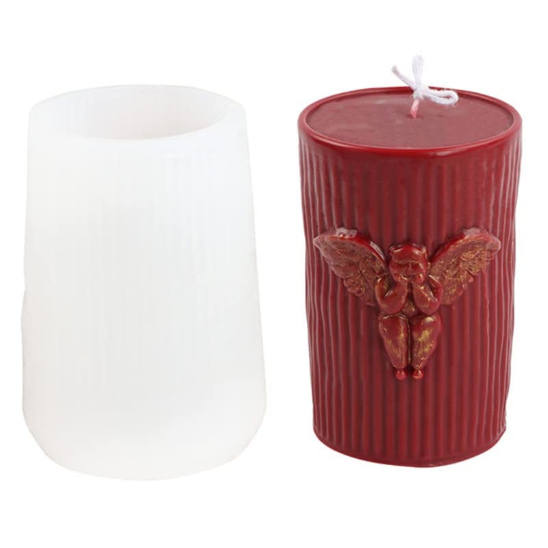 Epoxy Resin Silicone Pillar Candle Mold - 3D Angel Design, Easy Release for DIY Candle Making, Soap Crafting, Chocolate Molds - Perfect for Home Decor, Wedding Centerpieces, Holiday Gifts & Craft Projects