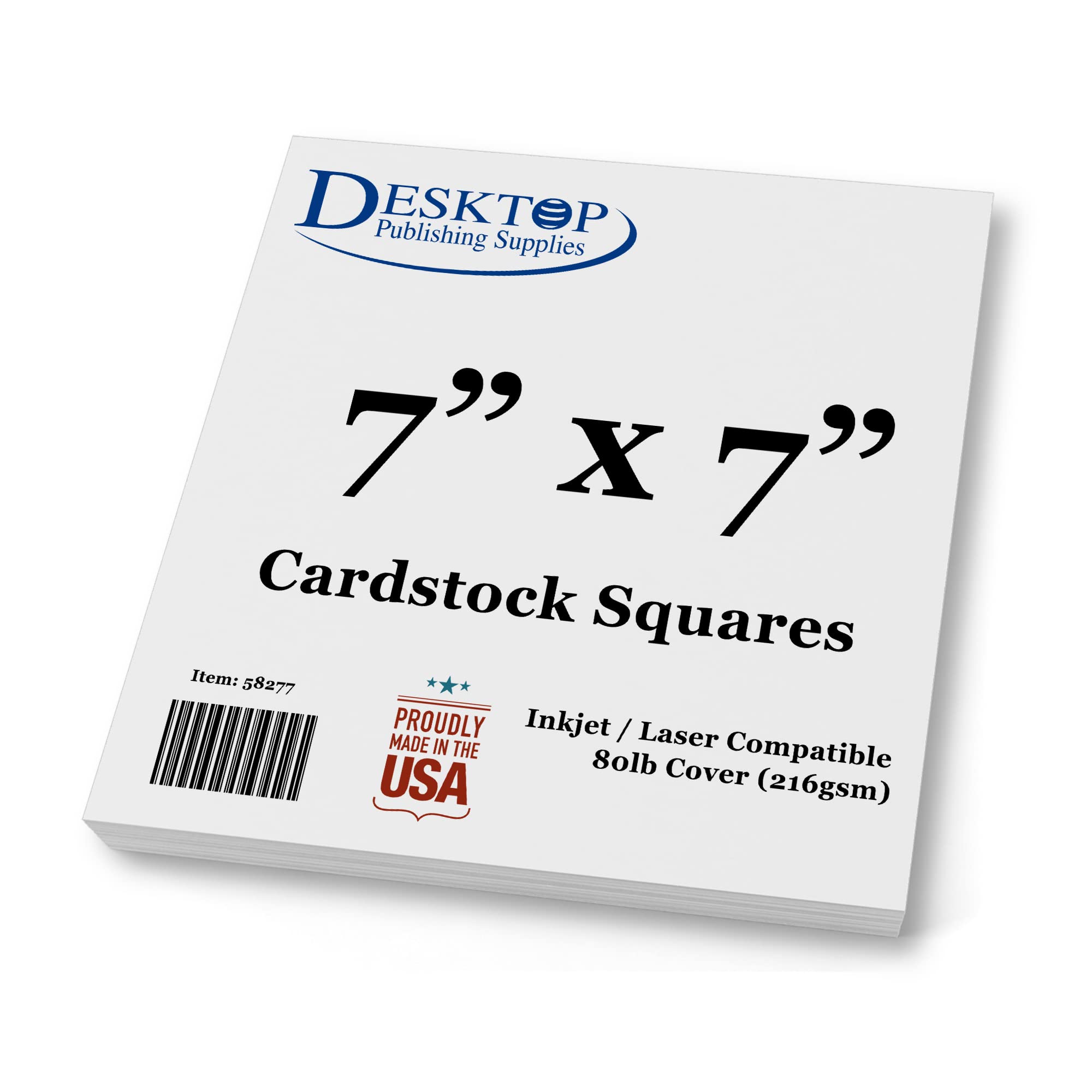 Premium White 80lb Cardstock Squares - 7
