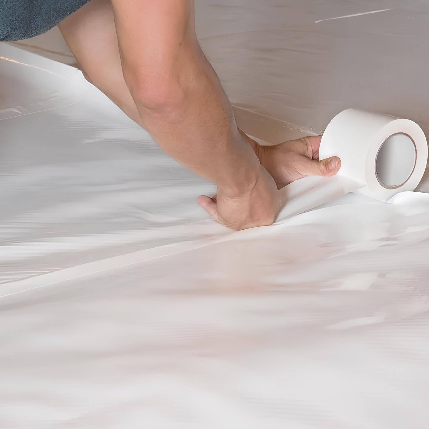 ELK Vapor Barrier Tape - 9mm Polyethylene Waterproof Sealing Tape for Crawl Space Encapsulation, Marine & RV Use - Moisture Barrier Adhesive (4