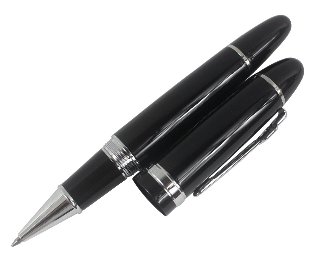 3-Pack Jinhao 159 Premium Rollerball Pens - Smooth Writing Big Barrel Pen Set in Black, Black & Gold, Gold | Includes Transparent Case | Perfect for Office, School & Gift Giving
