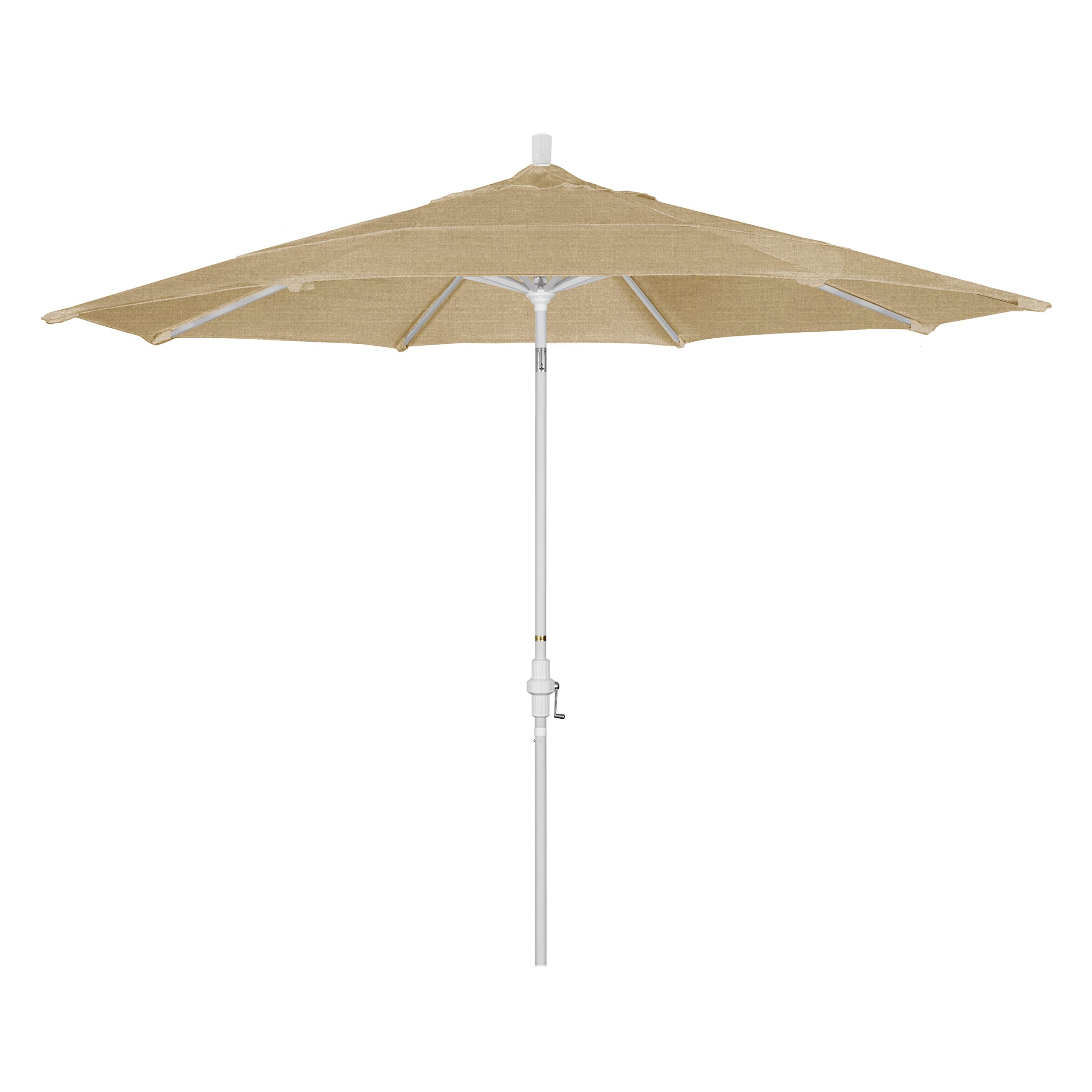 11' Round Aluminum Market Umbrella with Crank & Tilt - Bronze Pole for Patio & Outdoor Dining