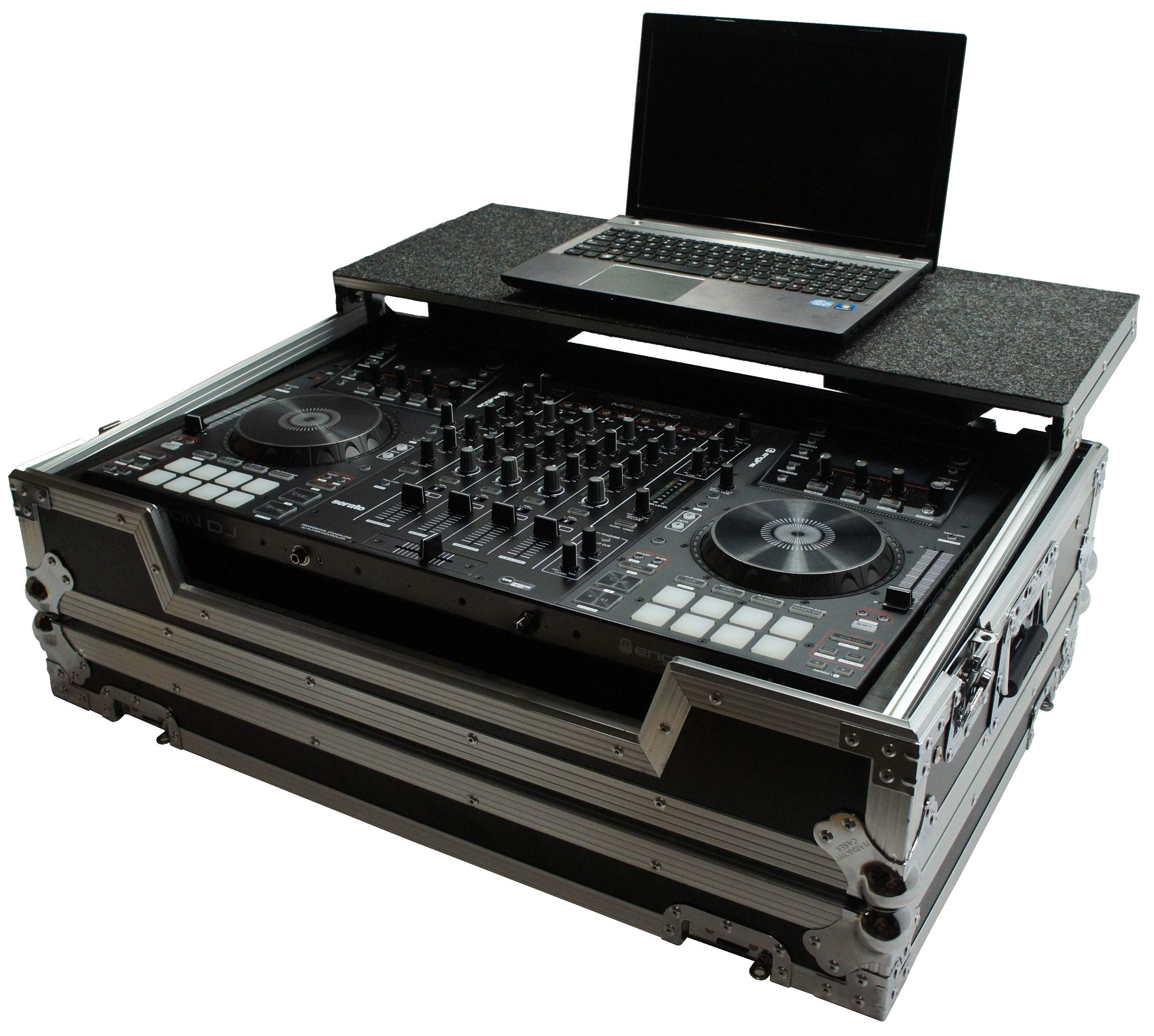 Harmony Audio HCMCX8000LT Flight Glide Laptop Stand & DJ Case - Compatible with Denon MCX8000 Controller | Portable DJ Setup for Live Performances & Studio Use