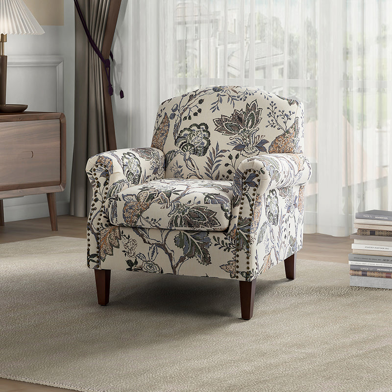 Matteo Upholstered Armchair with Nailhead Trim - Modern Accent Chair for Living Room, Bedroom & Office - Comfortable Lounge Chair with Stylish Nailhead Detailing