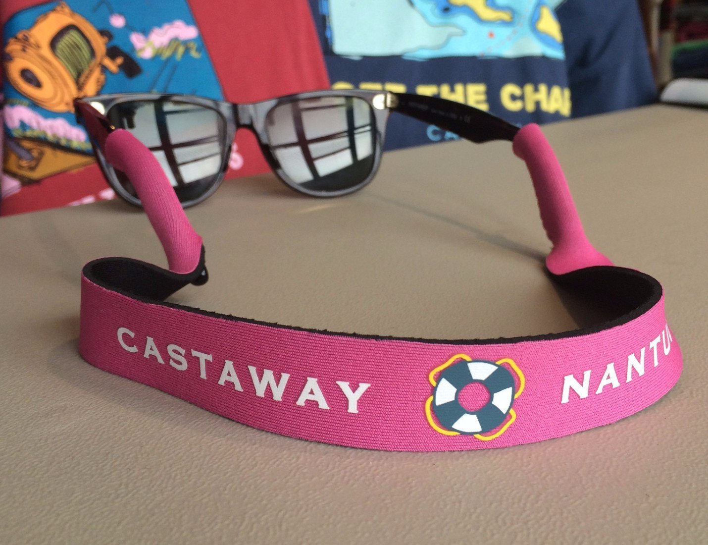 Croakies Pink Sunglass Retainer Strap - Adjustable Eyewear Holder for Sports, Running, Hiking & Outdoor Activities