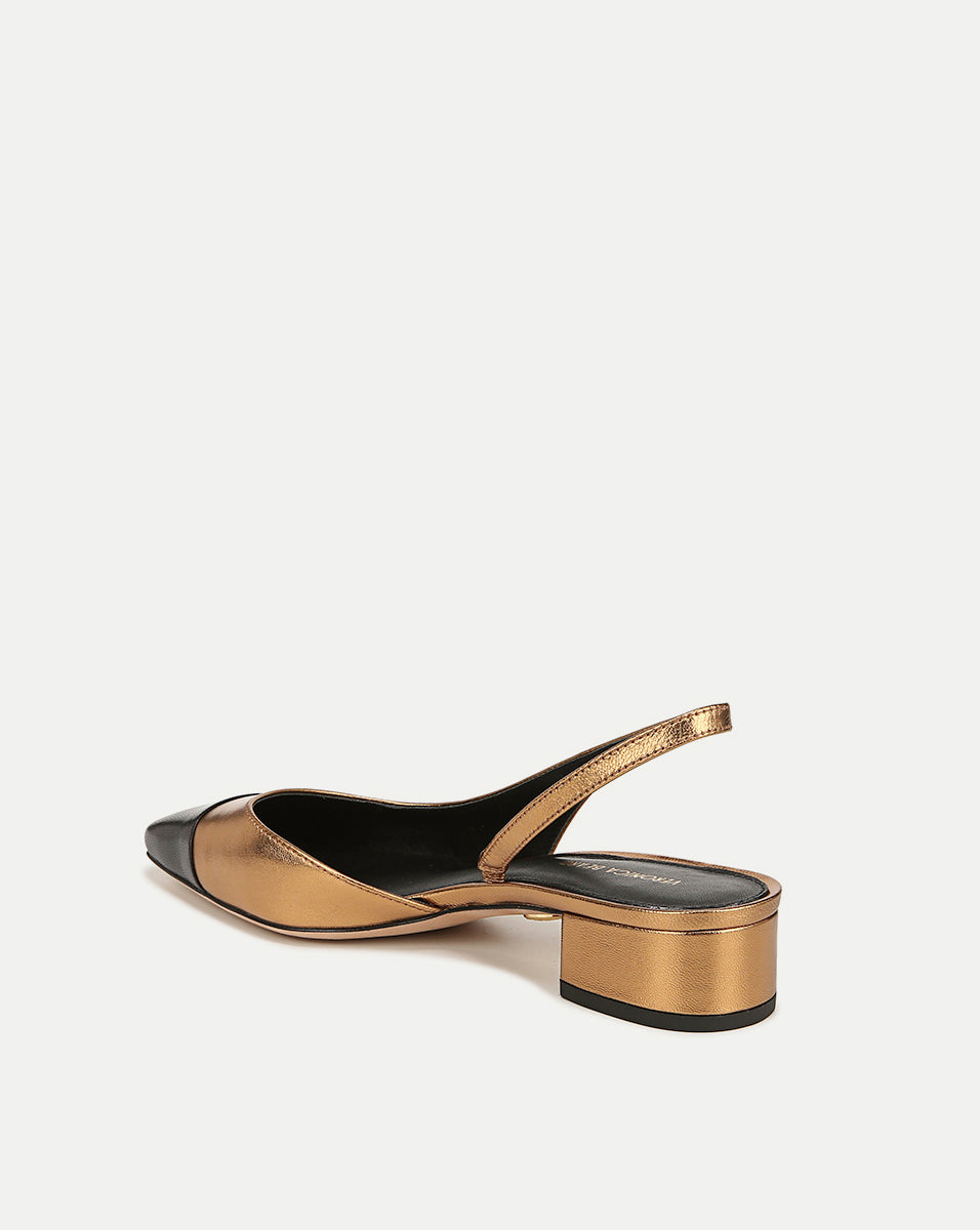 Cecile Leather Cap Toe Slingback Pumps - Women's Classic Pointed Toe Heels for Office, Party & Wedding | Comfortable Dress Shoes for Work & Special Occasions