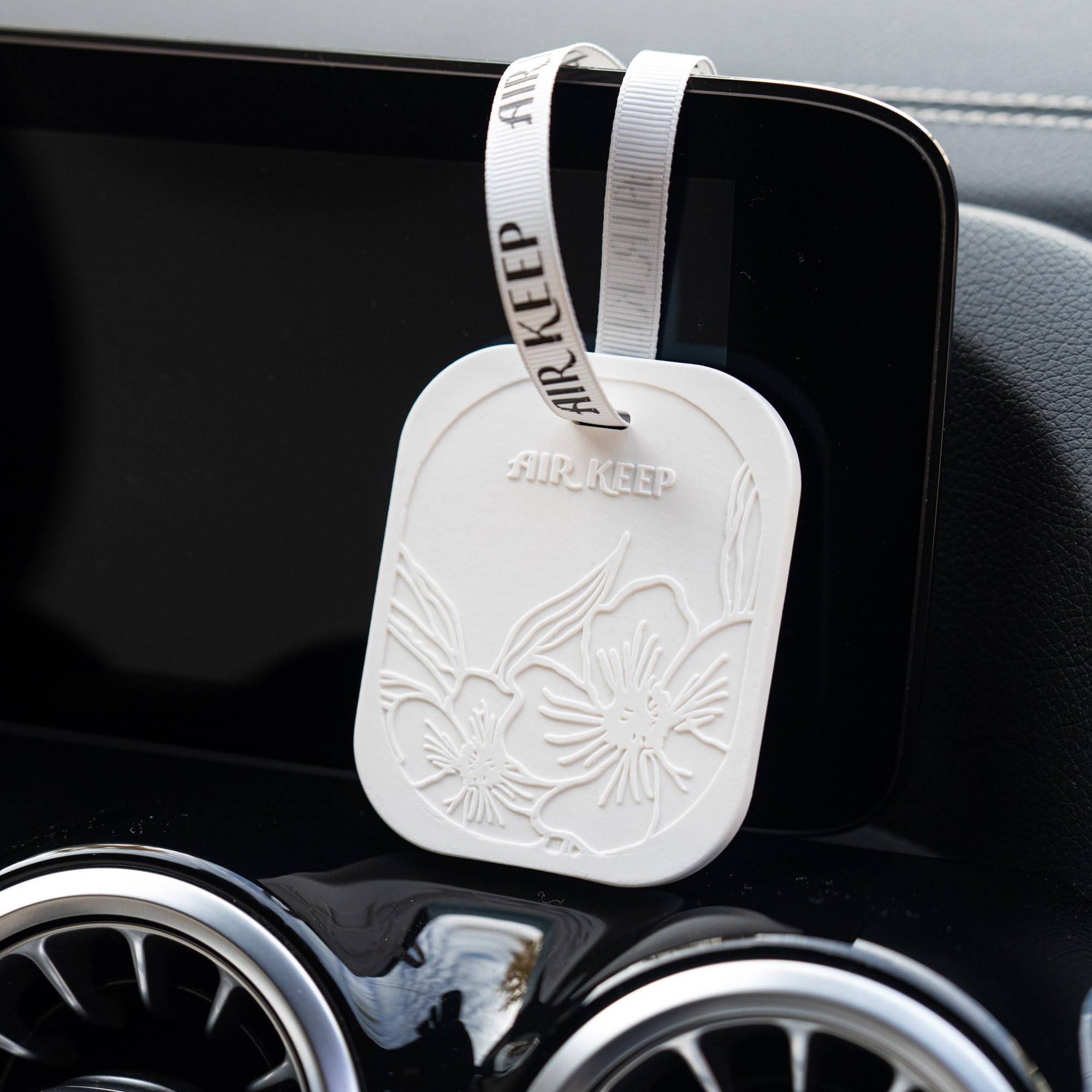 Airkeep Handmade Sandalwood Rose Ceramic Car Air Freshener - Natural Fragrance for Cars, Drawers, Closets, and Home Décor - Perfect Gift for Men and Women