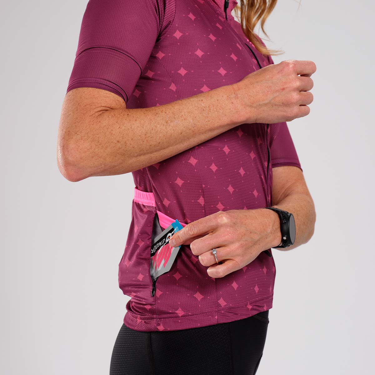 Women's Cycling Jersey - Breathable & Moisture-Wicking Bike Shirt for Road & Mountain Biking - Plum Color - Perfect for Outdoor Cycling & Training