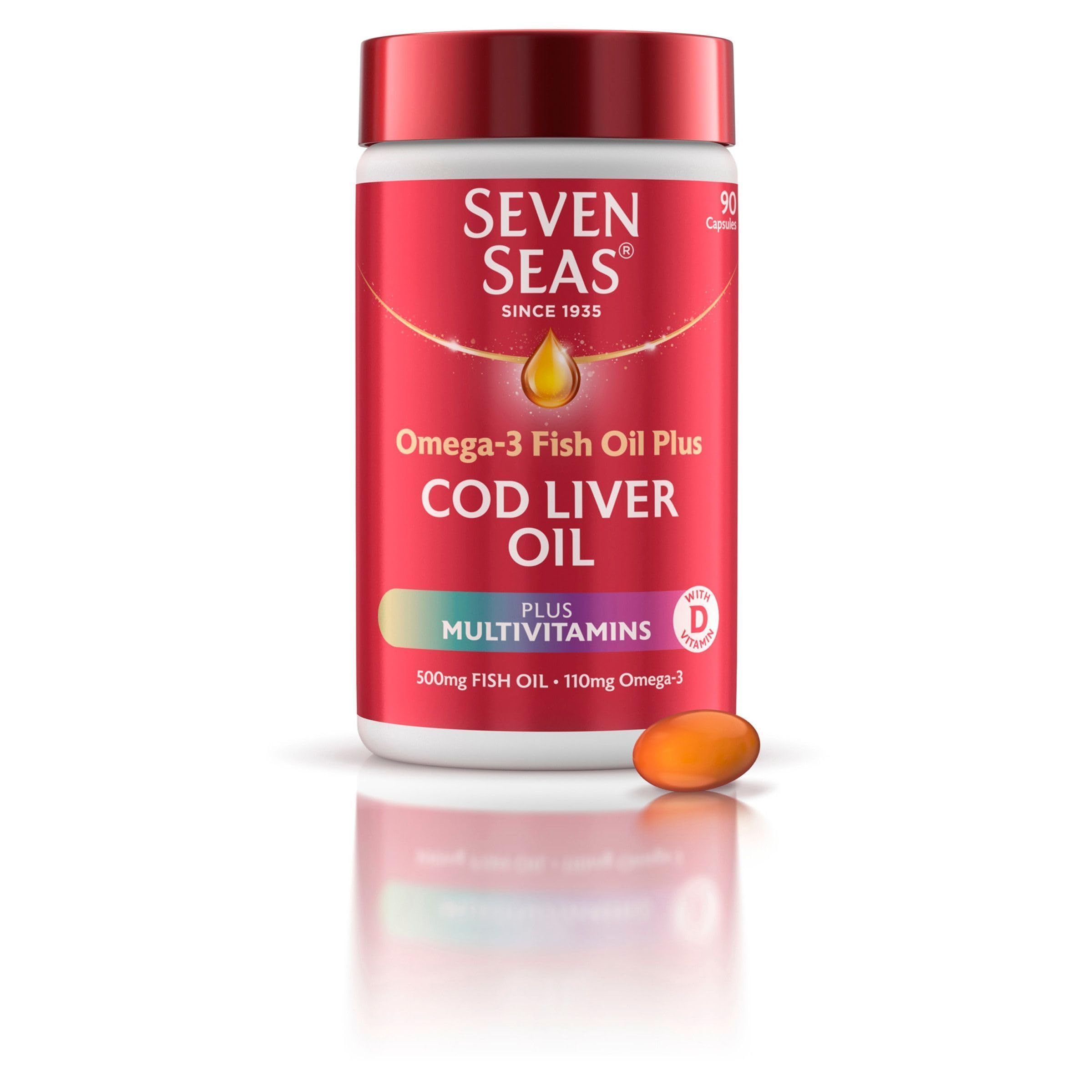 Seven Seas Cod Liver Oil & Multivitamins - 90 Capsules for Immunity Boost