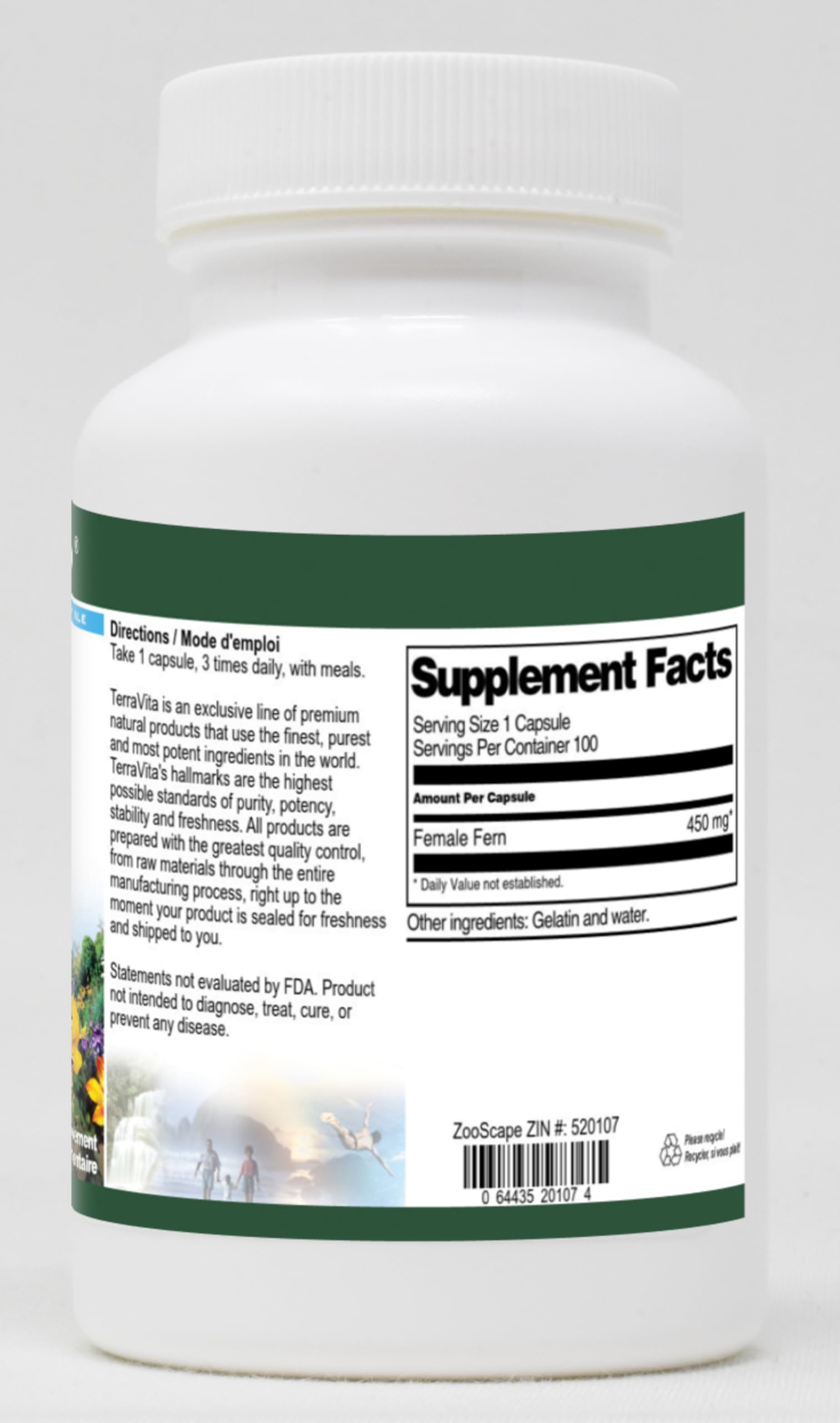 Female Fern - 450mg Herbal Supplement (100 Capsules, 2-Pack) for Women's Health & Hormonal Balance - Supports Menstrual Comfort & Menopause Relief